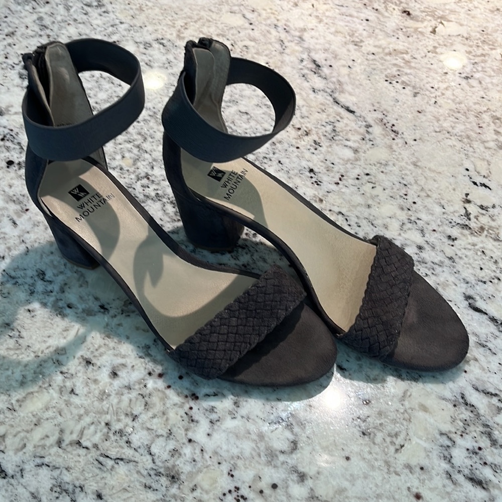 White Mountain Eryn Braided Strap Suede Ankle Sandals